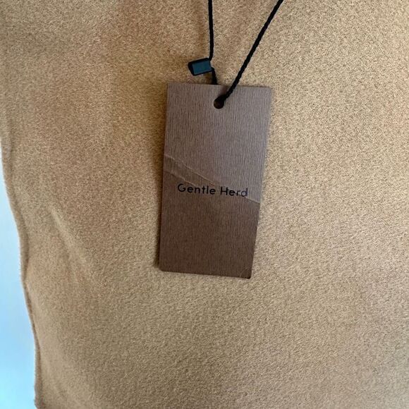 Gentle Herd Women’s Single Breasted Belted Wrap Wool Coat in Color Camel - Picture 15 of 16